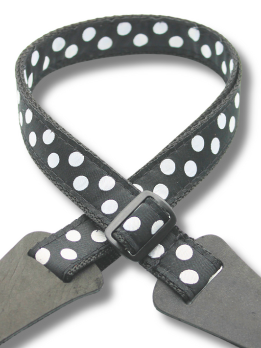 DSL Weaving POLY-POLKA-WHITE Ukulele Strap